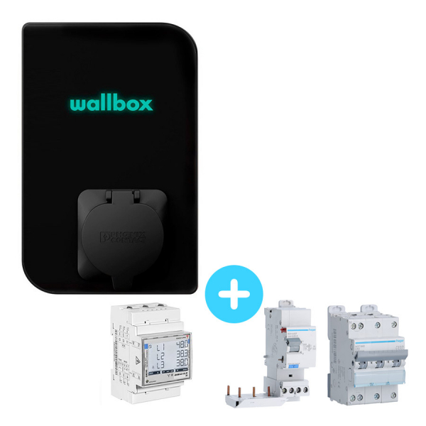 Pack WALLBOX Copper SB charging station 22kW - Bluetooth - Wifi - RFID + Dynamic Load Module + Electrical Protections - Carplug