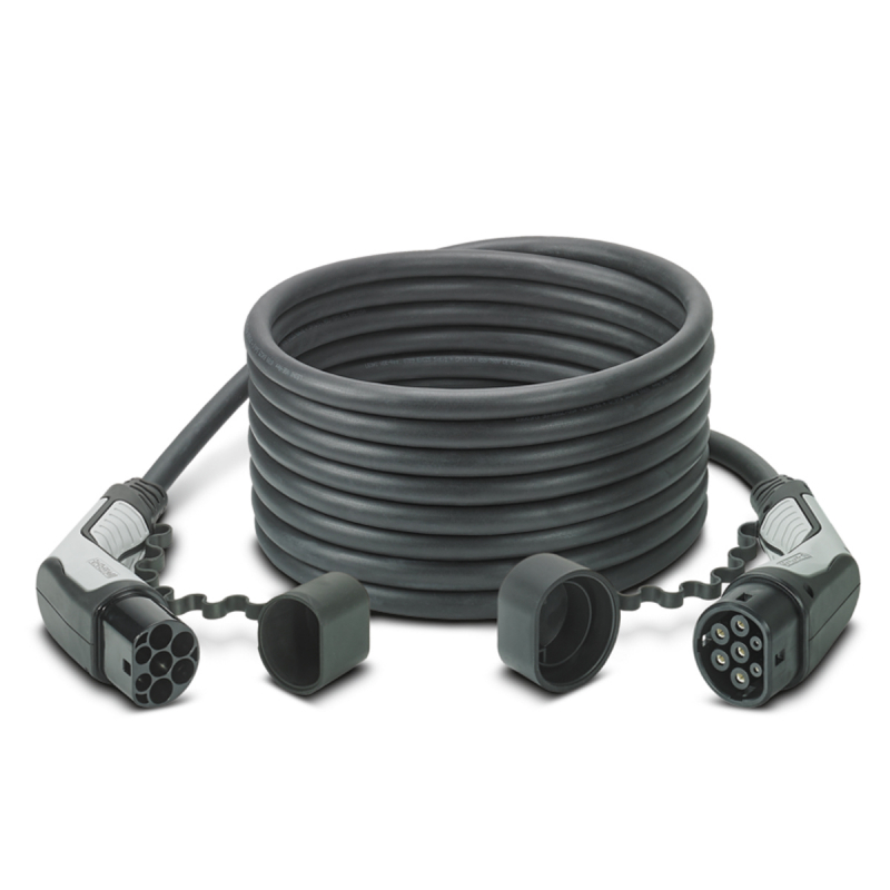 Cable de recharge pour voiture électrique Type 2 vers Type 2 - 10 mètres -  32A 22kw - Triphasé - 2374716