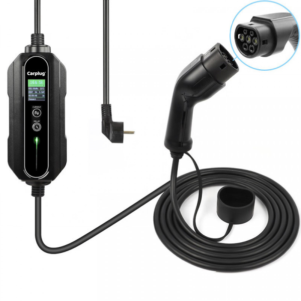 Carplug mobile charger Helectron S216 - 5m - 6 to 16A – Type 2 – 3.7kW – Domestic plug - Carplug