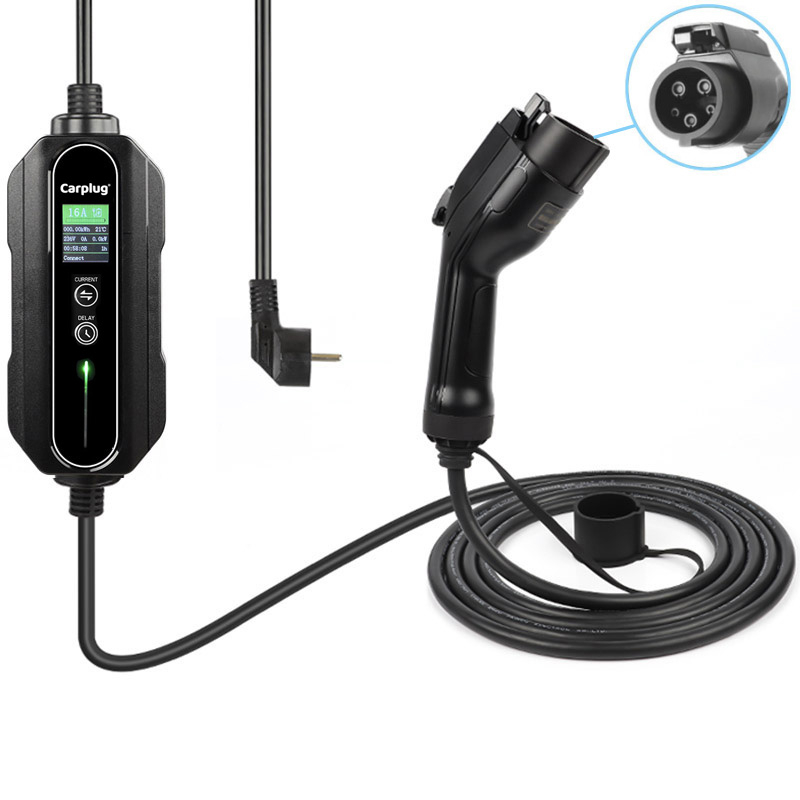 Carplug chargeur mobile Helectron S116 - 5m - 6 à 16A – Type 1 – 3,7kW -  Prise domestique - Câbles avec boîtier Type 1 - Carplug
