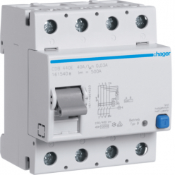 HAGER CDB440E - Differential switch 40A - Type B - 4P - 30mA