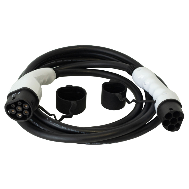 Cable de recharge pour voiture électrique Type 2 vers Type 2 - 7 mètres -  32A 22kw - Triphasé - 2374713